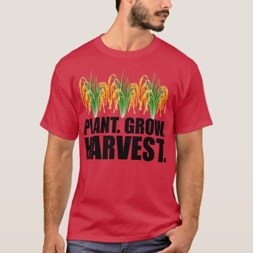 Rice Farmer Plant grow harvest T_Shirt
