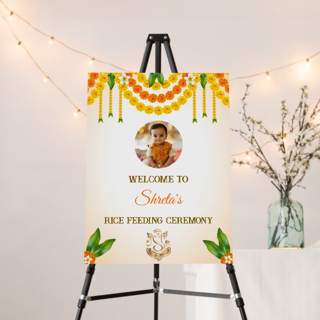 Rice Feeding Welcome Sign, Pasni Ceremony Poster (In Situ (Stand))