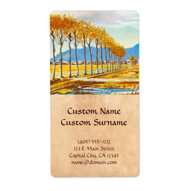 Rice Field Autumn Breeze Niigata Prefecture Japan Label (Front)