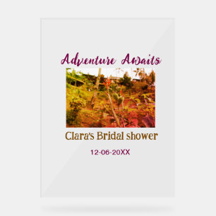 Rice fields adventure awaits bridal shower name fa acrylic sign