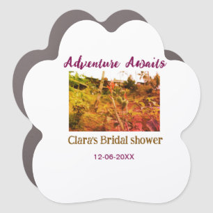 Rice fields adventure awaits bridal shower name fa car magnet