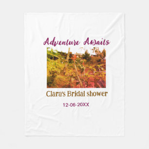 Rice fields adventure awaits bridal shower name fa fleece blanket