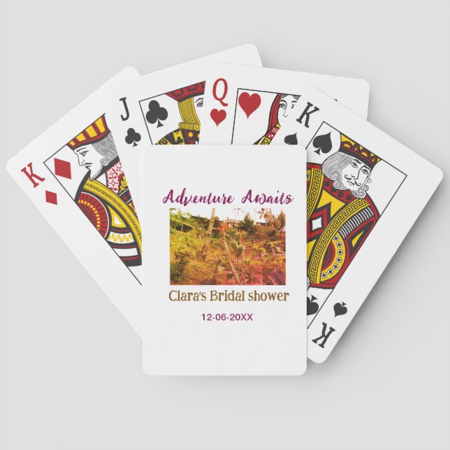 Rice fields adventure awaits bridal shower name fa poker cards (Back)