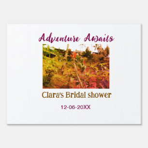 Rice fields adventure awaits bridal shower name fa sign