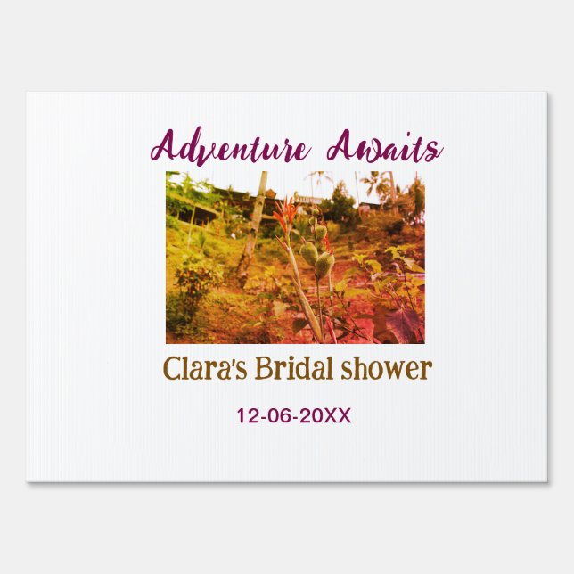 Rice fields adventure awaits bridal shower name fa sign (Front)