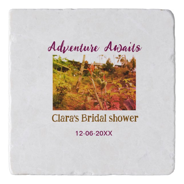 Rice fields adventure awaits bridal shower name fa trivet (Front)