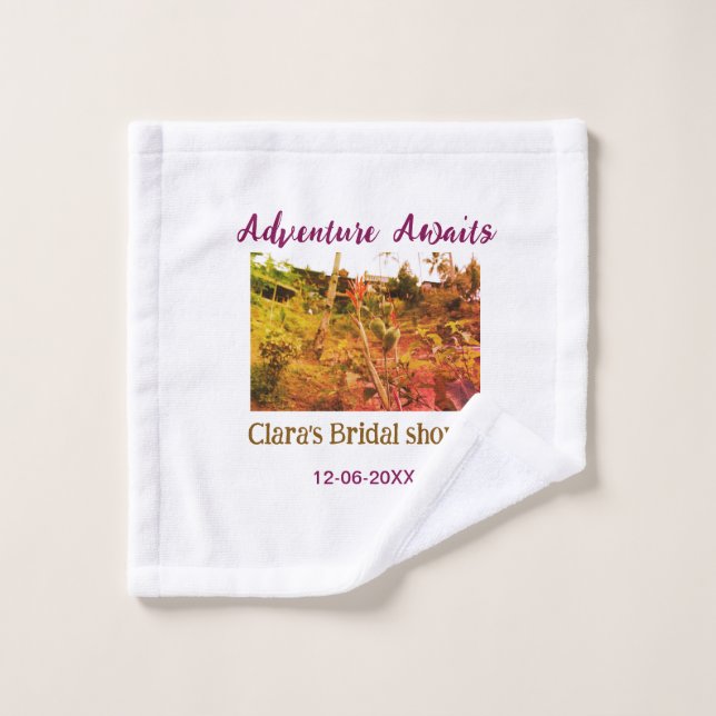 Rice fields adventure awaits bridal shower name fa wash cloth (Wash Cloth)