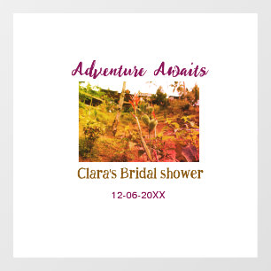 Rice fields adventure awaits bridal shower name fa window cling