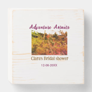 Rice fields adventure awaits bridal shower name fa wooden box sign