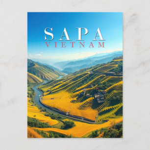 Rice fields in Sapa, Vietnam Postcard