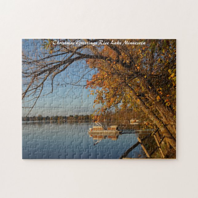 Rice Lake Minnesot Christmas Greetings Jigsaw Puzzle (Horizontal)