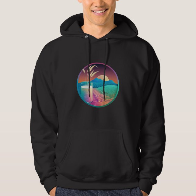 Rice Milk Synthwave 80s Retrowave Aesthetic Hoodie (Front)