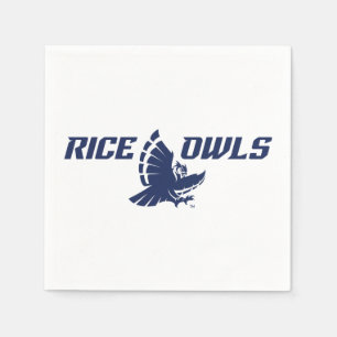 Rice Owls Logo with Flying Owl Napkins