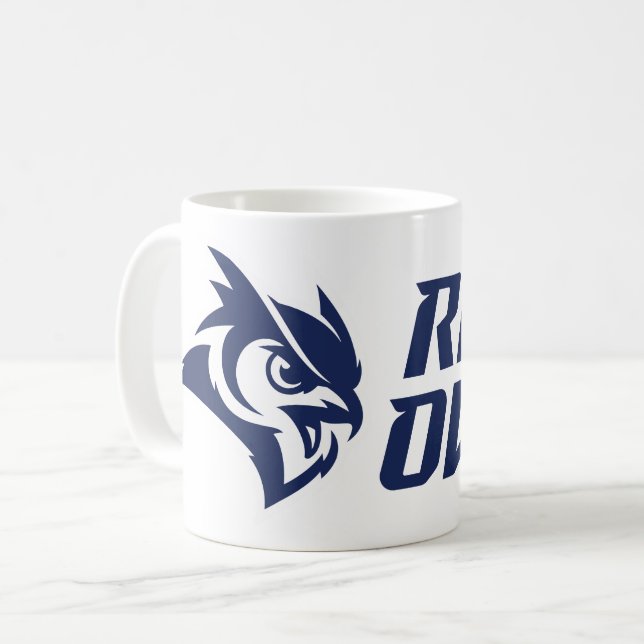 Rice Owls Mascot and Logo Coffee Mug (Front Left)