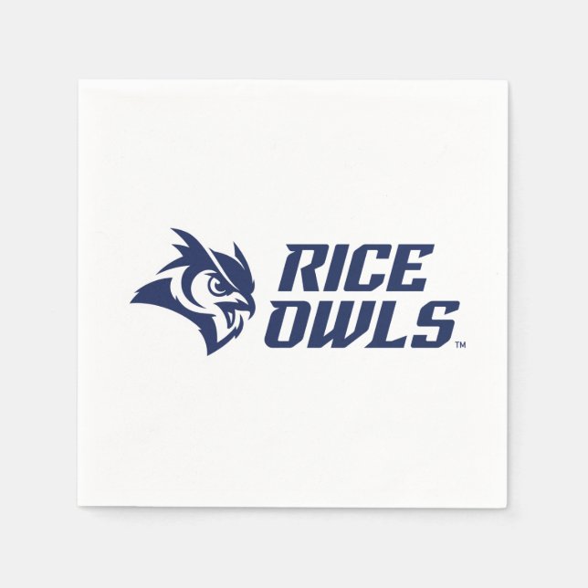 Rice Owls Mascot and Logo Napkins (Front)