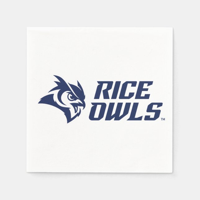 Rice Owls Mascot and Logo Napkins (Front)