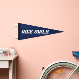 Rice Owls Text Emblem 2 Pennant Flag