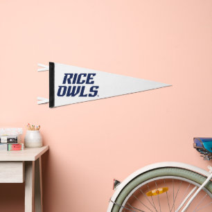 Rice Owls Text Emblem 3 Pennant Flag