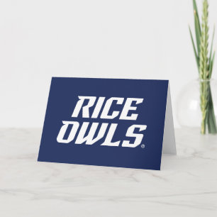 Rice Owls Text Emblem Card