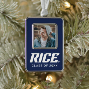 Rice Owls Text Emblem Christmas Ornament
