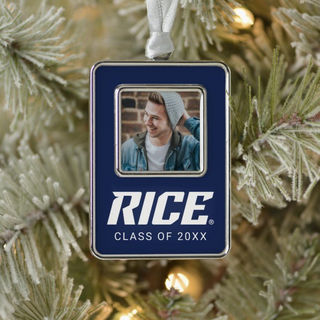 Rice Owls Text Emblem Christmas Ornament (Tree)