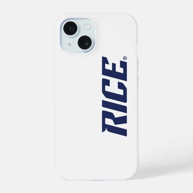 Rice Owls Text Emblem iPhone 15 Case (Back)