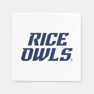 Rice Owls Text Emblem Napkins