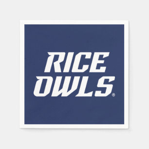 Rice Owls Text Emblem Napkins