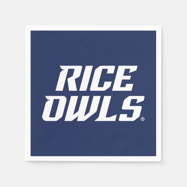 Rice Owls Text Emblem Napkins (Front)
