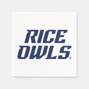 Rice Owls Text Emblem Napkins