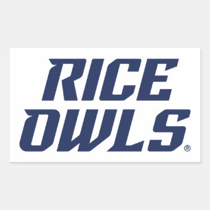 Rice Owls Text Emblem Rectangular Sticker