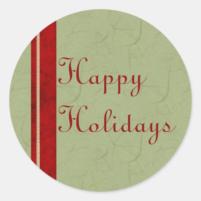 Rice Paper Ribbon Happy Holidays Stickers (Front)