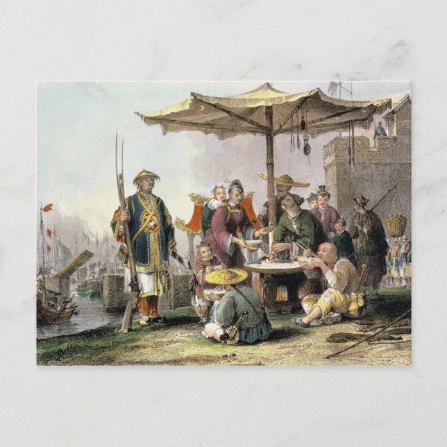 Rice Sellers at the Military Station of Tong-Chang Postcard (Front)