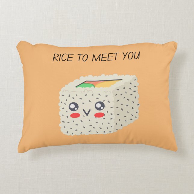 Rice To Meet You  Accent Pillow (Front)