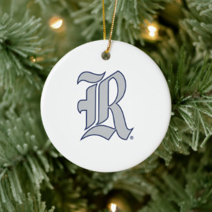 Rice University Iconic Letter Emblem Ceramic Ornament