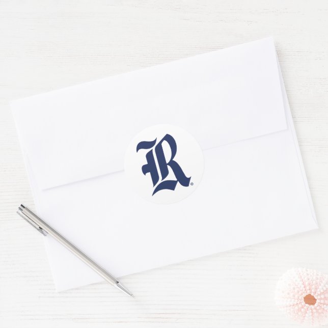 Rice University Iconic Letter Emblem Classic Round Sticker (Envelope)