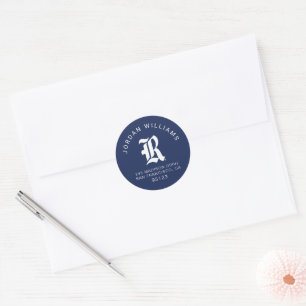 Rice University Iconic Letter Emblem Classic Round Sticker