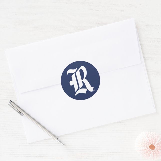 Rice University Iconic Letter Emblem Classic Round Sticker (Envelope)