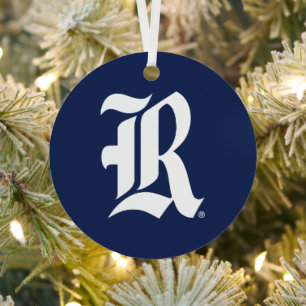 Rice University Iconic Letter Emblem Metal Ornament