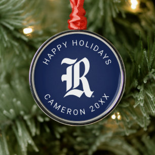 Rice University Iconic Letter Emblem Metal Ornament
