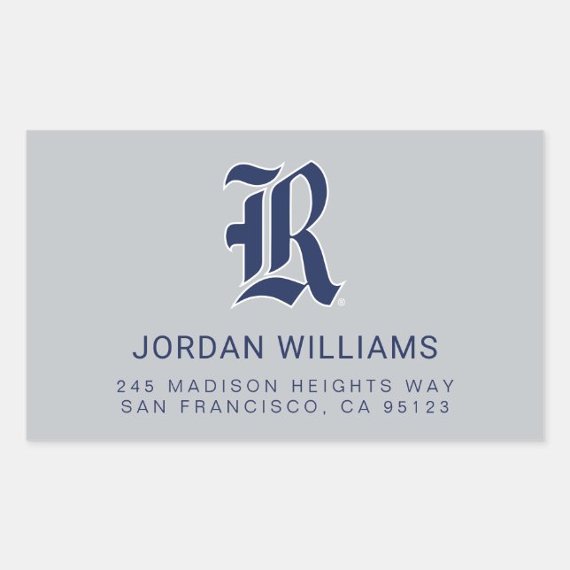 Rice University Iconic Letter Emblem Rectangular Sticker (Front)