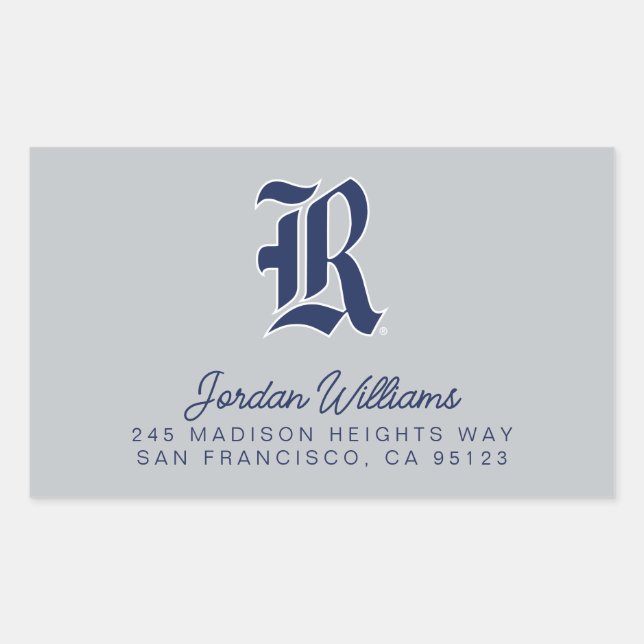 Rice University Iconic Letter Emblem Rectangular Sticker (Front)