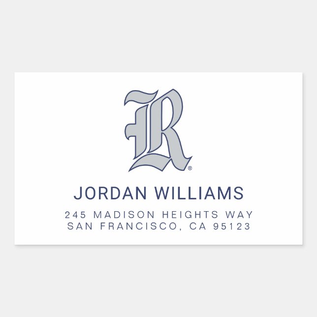 Rice University Iconic Letter Emblem Rectangular Sticker (Front)