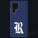 Rice University Iconic Letter Emblem Samsung Galaxy S22 Ultra Case<br><div class="desc">This design showcases the distinguished letter "R, " representing Rice University. Styled in a traditional serif font with a bold and elegant design, the emblem is navy blue, symbolizing the university's official colors. This iconic representation is often associated with Rice's commitment to academic excellence and its storied history in athletics...</div>