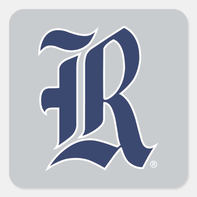Rice University Iconic Letter Emblem Square Sticker (Front)