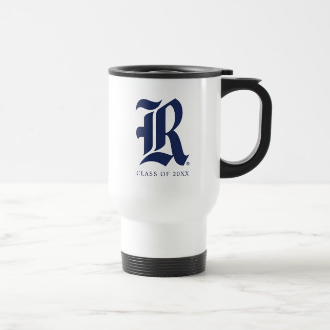 Rice University Iconic Letter Emblem Travel Mug (Right)