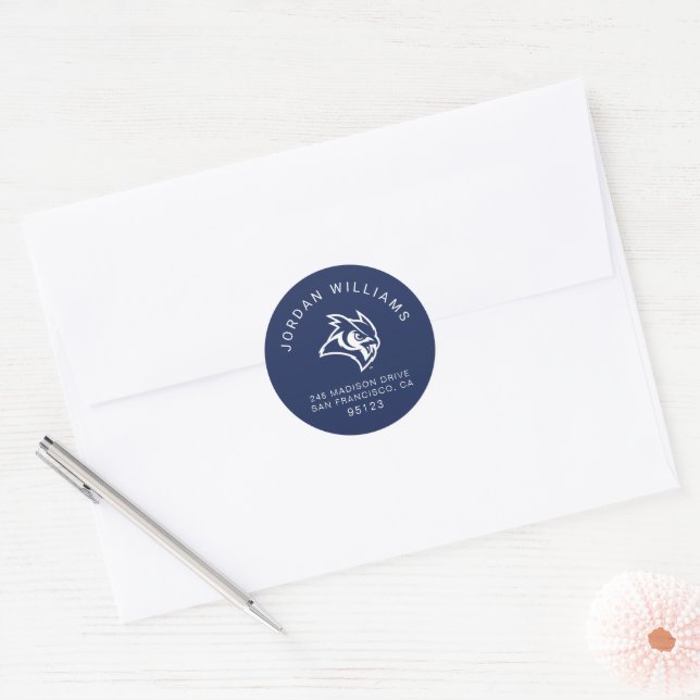 Rice University Owl Logo Classic Round Sticker (Envelope)