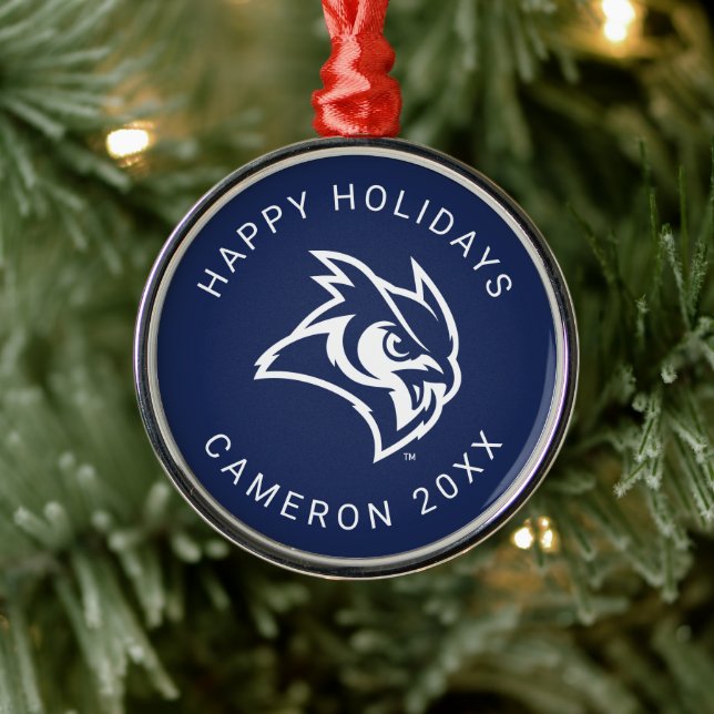 Rice University Owl Logo Metal Ornament (Tree)