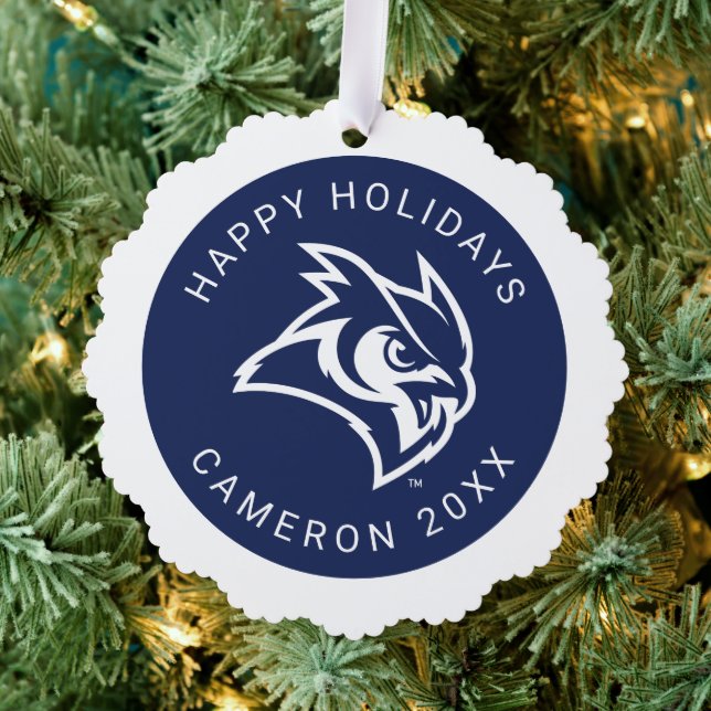 Rice University Owl Logo Ornament Card (Insitu (Tree))
