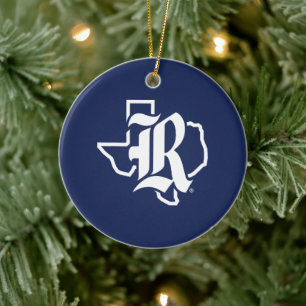 Rice University Texas Emblem Ceramic Ornament